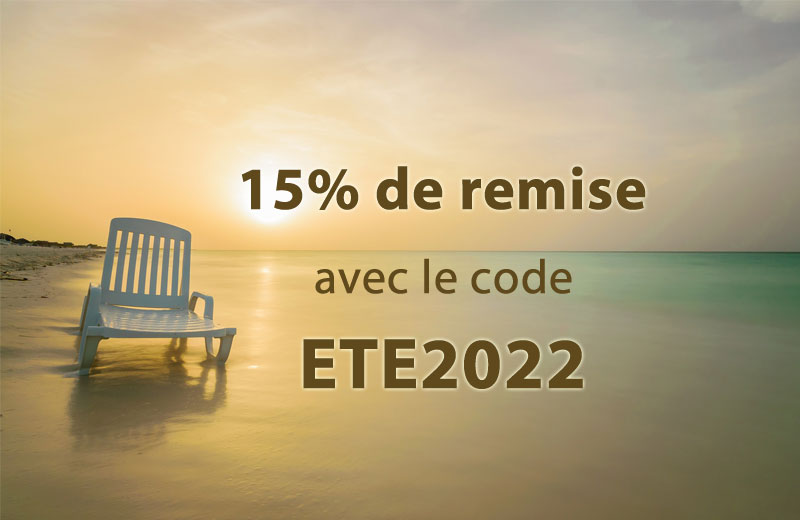 15% de remise avec le code ETE2022